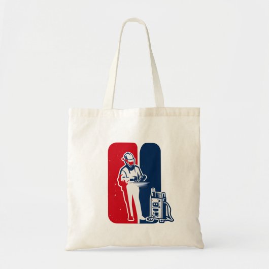Major League Welder Sticker – Iconische lastribu Tote Bag (Voorkant)