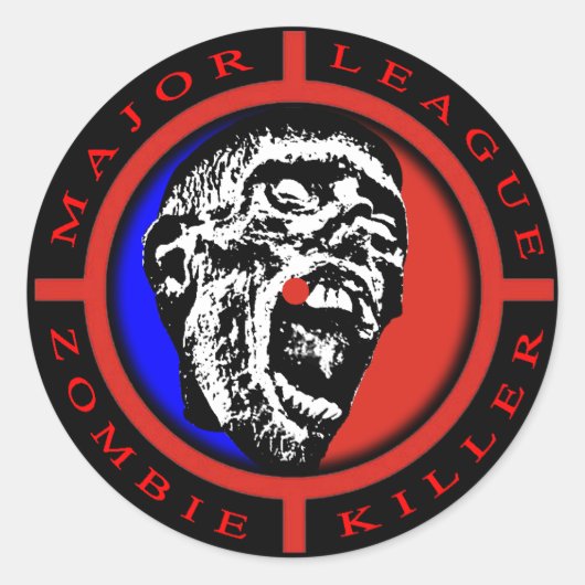 Major League Zombie Killer Ronde Sticker (Voorkant)