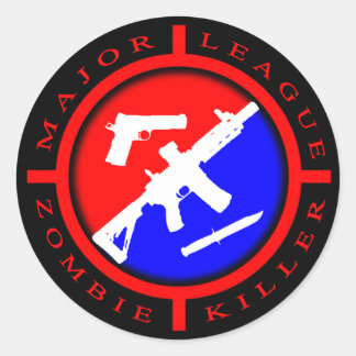 Major League Zombie Killer - wapens Ronde Sticker