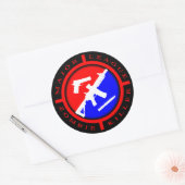 Major League Zombie Killer - wapens Ronde Sticker (Envelop)