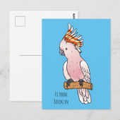 Major mitchell cockatoo bird cartoon illustratie briefkaart (Voorkant / Achterkant)