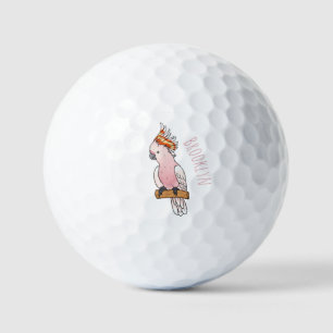 Major mitchell cockatoo bird cartoon illustratie golfballen