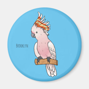 Major mitchell cockatoo bird cartoon illustratie magneet