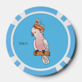 Major mitchell cockatoo bird cartoon illustratie poker chips (Achterkant)