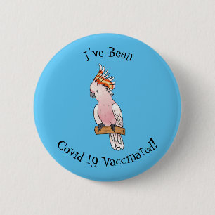Major mitchell cockatoo bird cartoon illustratie ronde button 5,7 cm