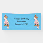 Major mitchell cockatoo bird cartoon illustratie spandoek (Horizontaal)