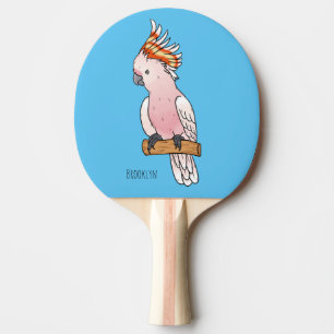 Major mitchell cockatoo bird cartoon illustratie tafeltennisbatje