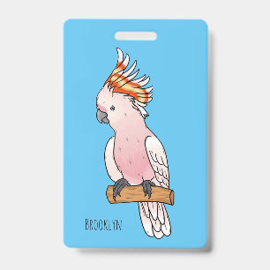Major Mitchell kaketoe vogel cartoon illustratie Badge