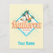 Majorca Balearic Island Retro Parrot Vintage Feestdagenkaart (Voorkant)