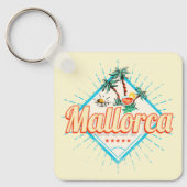Majorca Balearic Island Retro Parrot Vintage Sleutelhanger (Voorkant)