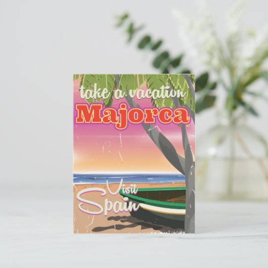 Majorca, Spanje  Poster strandvakantie Briefkaart (Staand voorkant)