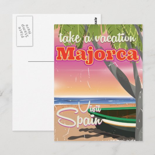 Majorca, Spanje Poster strandvakantie Briefkaart (Voorkant / Achterkant)