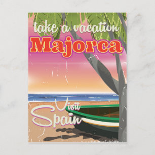 Majorca, Spanje  Poster strandvakantie Briefkaart