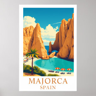 Majorca Spanje Vintage Reis Mediterrane Kunst Poster