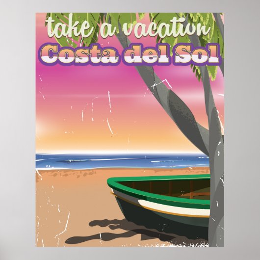 Majorca, Spanje vintage strandvakantie Poster (Voorkant)