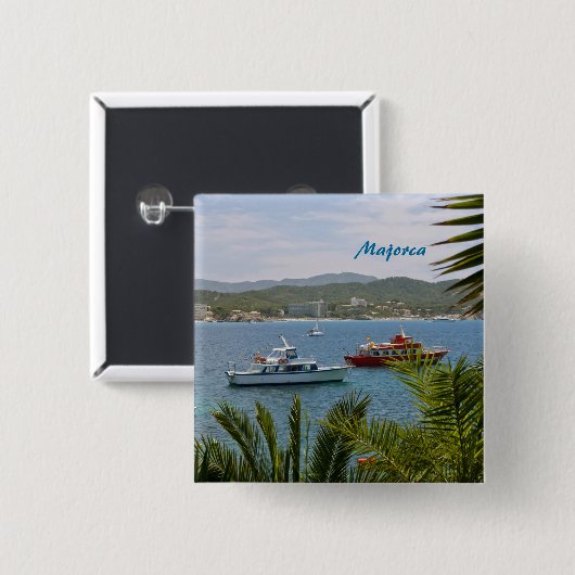 Majorca Vierkante Button 5,1 Cm (Voorkant /achterkant)