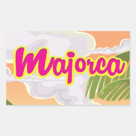 majorca vintage poster . rechthoekige sticker (Voorkant)