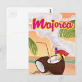 Majorca vintage reisposter. briefkaart (Voorkant / Achterkant)