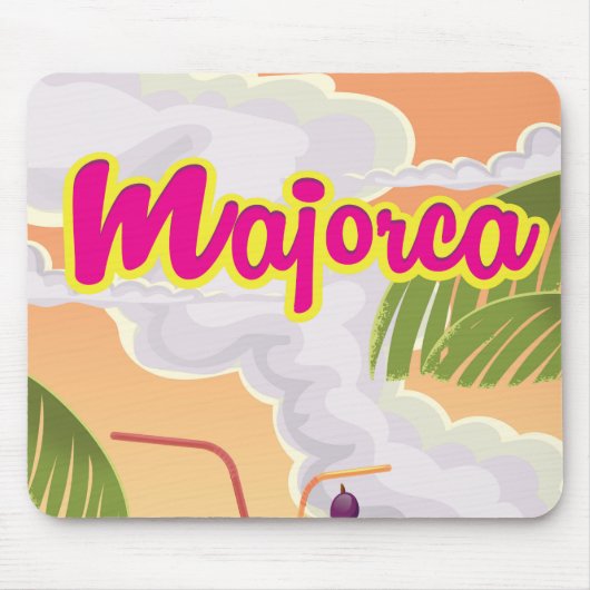 Majorca vintage reisposter. muismat (Voorkant)