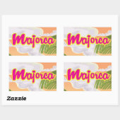 Majorca vintage reisposter. rechthoekige sticker (Vel)