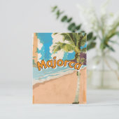 Majorca Vintage vakantieposter Briefkaart (Staand voorkant)