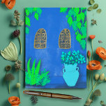 Majorelle Gardens Blue La Jardin Briefkaart<br><div class="desc">blauwe muren en felkleurige planten,  met de hand getekend door mij voor jou! Kijk eens naar mijn winkel voor meer!</div>