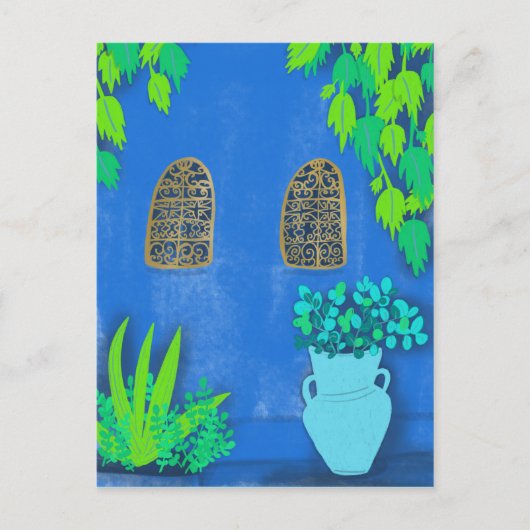 Majorelle Gardens Blue La Jardin Briefkaart (Voorkant)