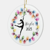 Majorette Baton Twirler Kerstornament Keramisch Ornament (Links)