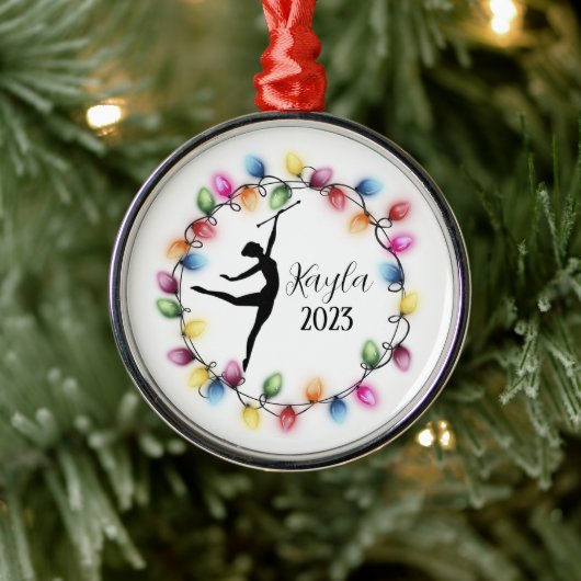 Majorette Baton Twirler Kerstornament Metalen Ornament (Boom)