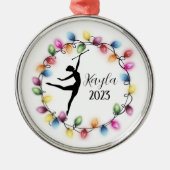Majorette Baton Twirler Kerstornament Metalen Ornament (Voorkant)
