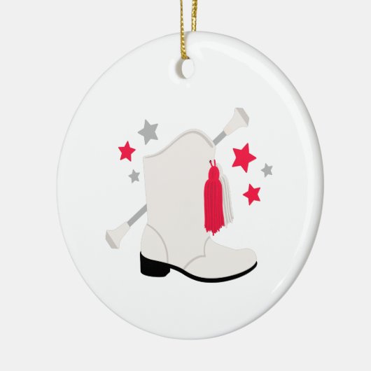 Majorette Boot Keramisch Ornament (Links)