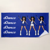 Majorette/Dancer Beach Towel (blauw wit) Strandlaken (Voorkant)