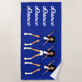 Majorette/Dancer Beach Towel (blauw wit) Strandlaken (Voorkant)