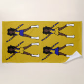 Majorette/Dancer Beach Towel (Blue Gold) Strandlaken (Voorkant)