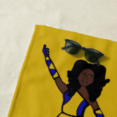Majorette/Dancer Beach Towel (Blue Gold) Strandlaken (In situ)