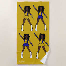 Majorette/Dancer Beach Towel (Blue Gold) Strandlaken