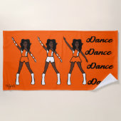 Majorette/Dancer Beach Towel (Oranje wit) Strandlaken (Voorkant)