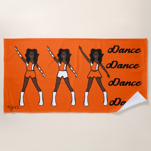 Majorette/Dancer Beach Towel (Oranje wit) Strandlaken (Voorkant)