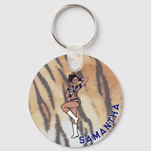 Majorette/ Dancer Blue Tiger #1 Sleutelhanger (Voorkant)