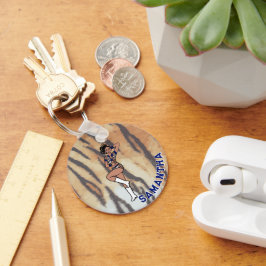 Majorette/ Dancer Blue Tiger #1 Sleutelhanger