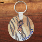 Majorette/ Dancer Blue Tiger #1 Sleutelhanger (Voorkant)