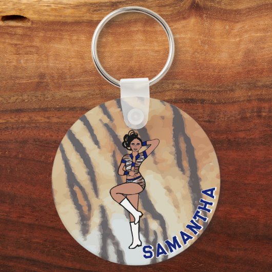 Majorette/ Dancer Blue Tiger #1 Sleutelhanger (Voorkant)
