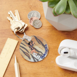 Majorette/ Dancer Blue Tiger #2 Sleutelhanger