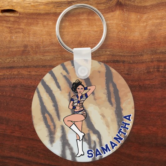 Majorette/ Dancer Blue Tiger #2 Sleutelhanger (Voorkant)