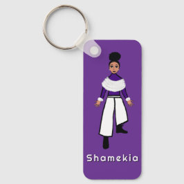 Majorette/ Dancer Faux Fur/ Paarse #2 Sleutelhanger