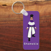 Majorette/ Dancer Faux Fur/ Paarse #2 Sleutelhanger (Voorkant)