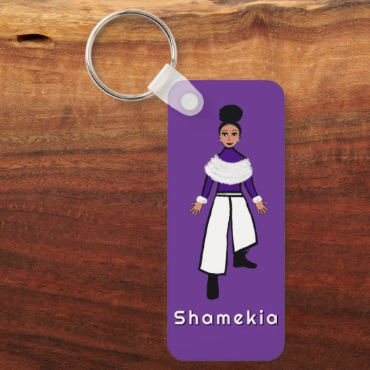 Majorette/ Dancer Faux Fur/ Paarse #2 Sleutelhanger (Voorkant)