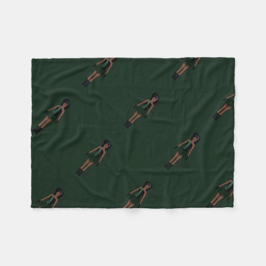 Majorette/Dancer Fleece Blanket Black/Forest (Voorkant (Horizontaal))