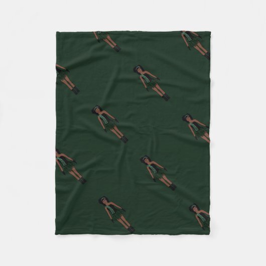 Majorette/Dancer Fleece Blanket Black/Forest (Voorkant)