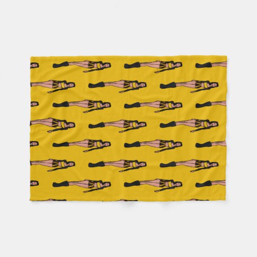 Majorette/Dancer Fleece Blanket Black & Gold (Voorkant (Horizontaal))